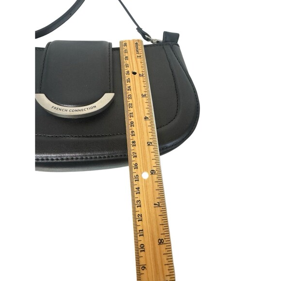 French Connection Maud  Baguette Shoulder Bag Chain Crossbody Vegan Faux Leather - Picture 15 of 16